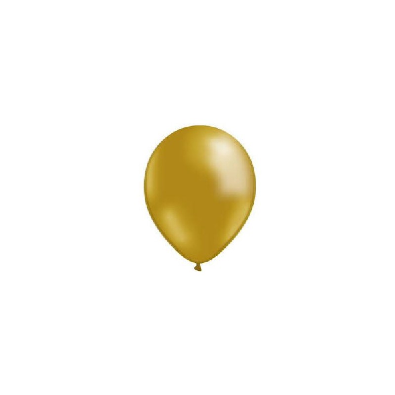 100 GLOBOS LATEX ORO METAL 13 CM