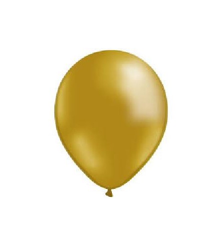 100 GLOBOS LATEX ORO METAL 13 CM