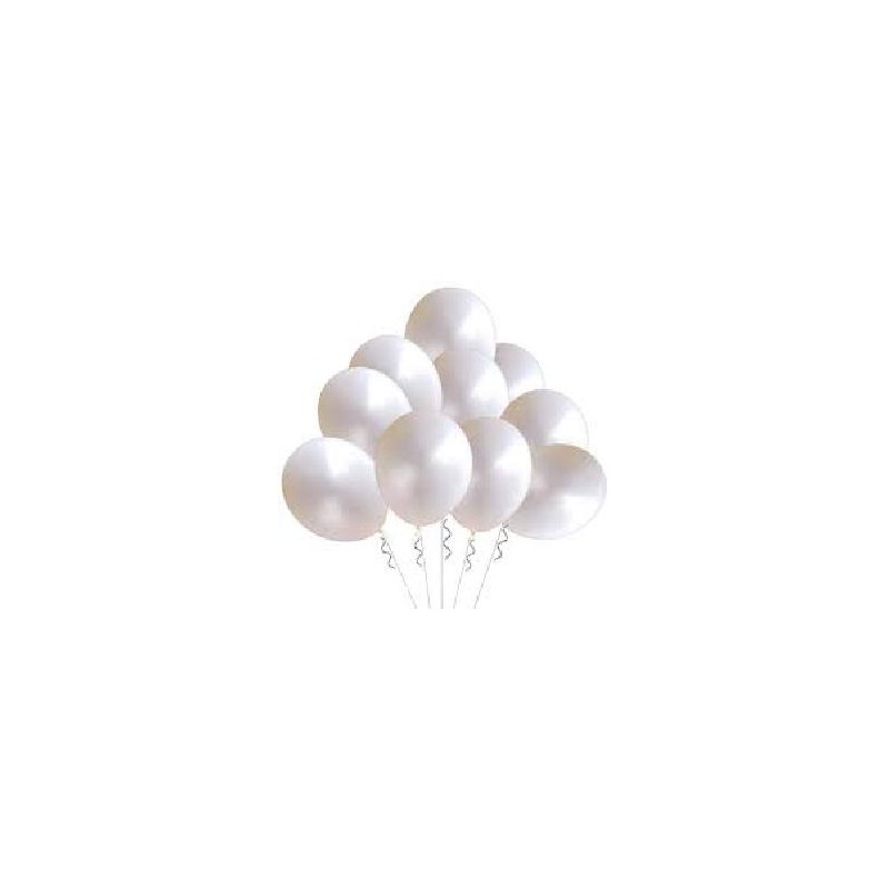 50 GLOBOS BLANCO METÁLICO 30CM PREMIUM