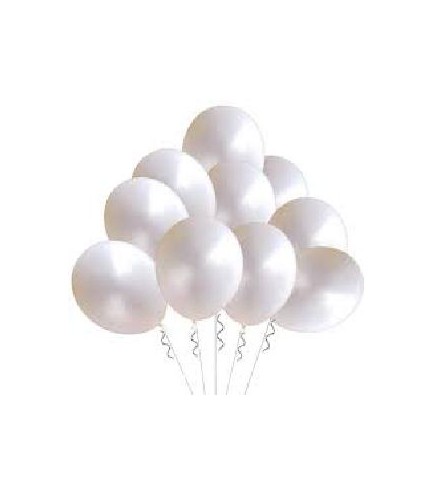 50 GLOBOS BLANCO METÁLICO 30CM PREMIUM