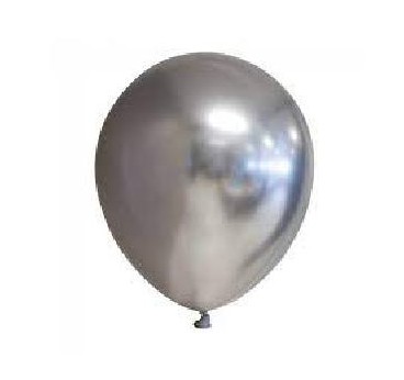 50 GLOBOS PLATA CROMADO 30CM