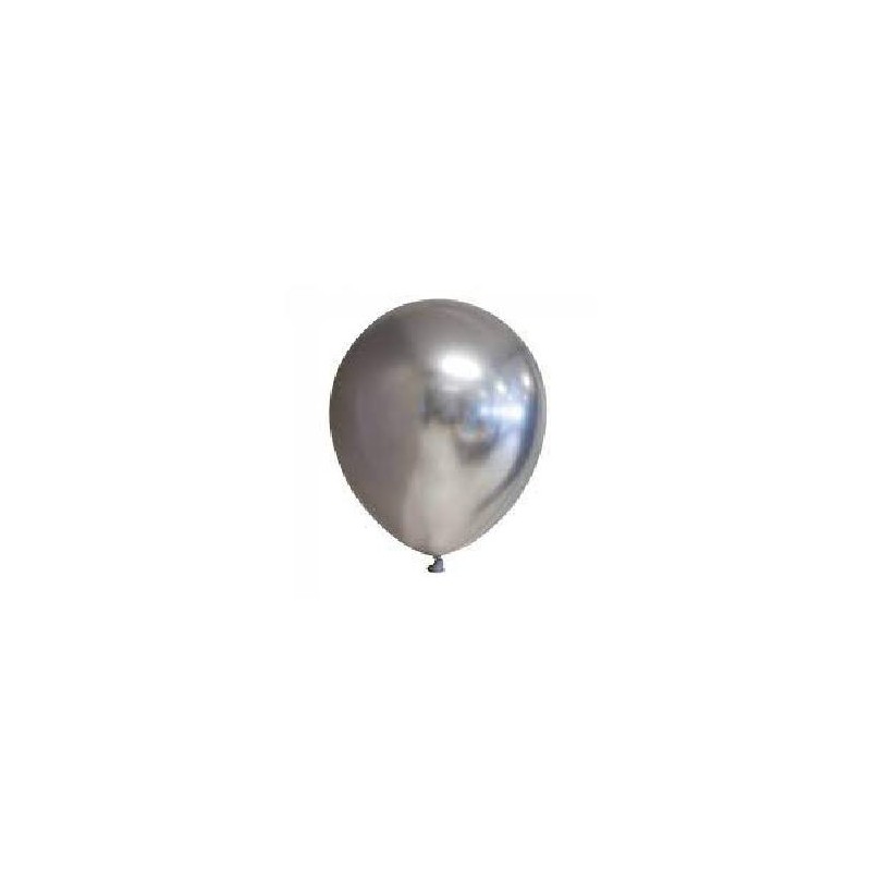 50 GLOBOS PLATA CROMADO 30CM