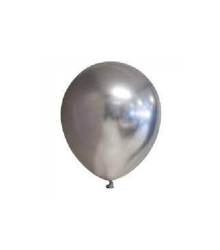 50 GLOBOS PLATA CROMADO 30CM