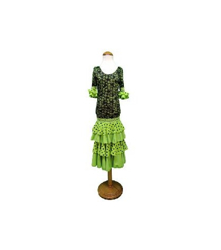 VESTIDO FLAMENCA NEGRO Y VERDE T-S