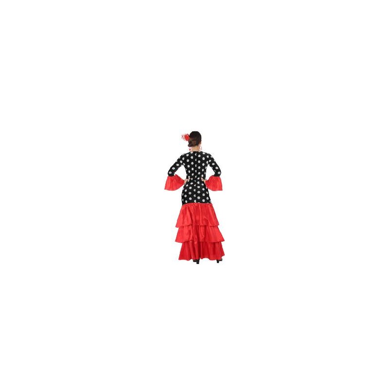 DISFRAZ VESTIDO FLAMENCO ROJO NEGRO T XS