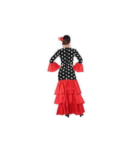 DISFRAZ VESTIDO FLAMENCO ROJO NEGRO T XS