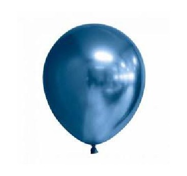 50 GLOBOS AZUL CROMADO 30CM