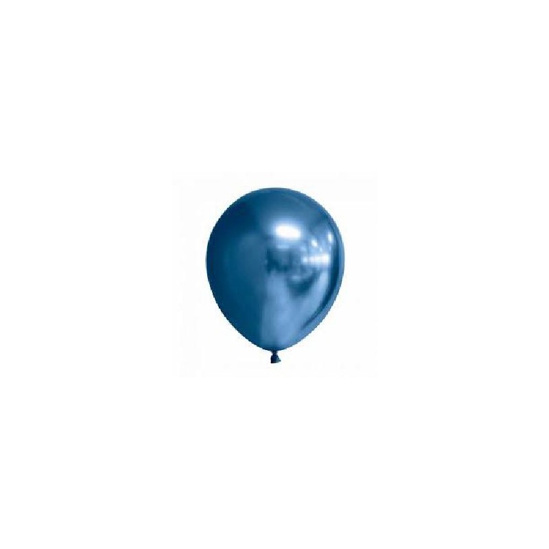 50 GLOBOS AZUL CROMADO 30CM