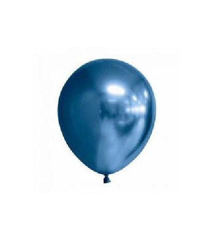 50 GLOBOS AZUL CROMADO 30CM