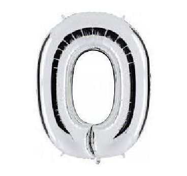 GLOBO LETRA "O" 86 CM PLATA