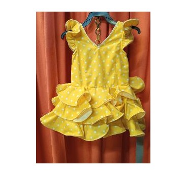 VESTIDO AMARILLO LUNAR BLANCO T-22