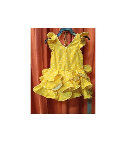 VESTIDO AMARILLO LUNAR BLANCO T-22