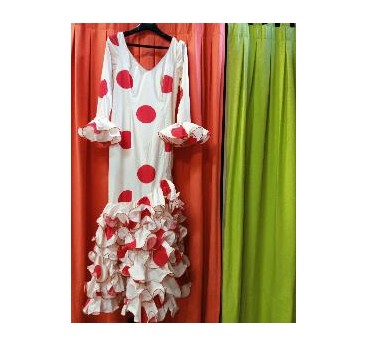 VESTIDO PATIOS BEIG LUNAR GALLETA ROJO T-42