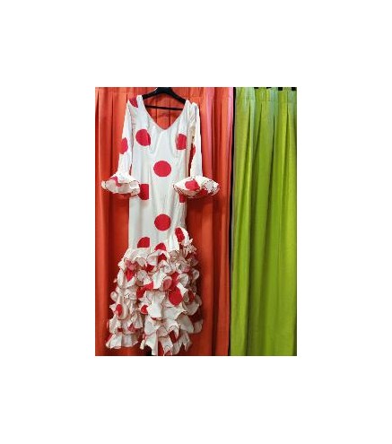 VESTIDO PATIOS BEIG LUNAR GALLETA ROJO T-42