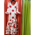 VESTIDO PATIOS BEIG LUNAR GALLETA ROJO T-42