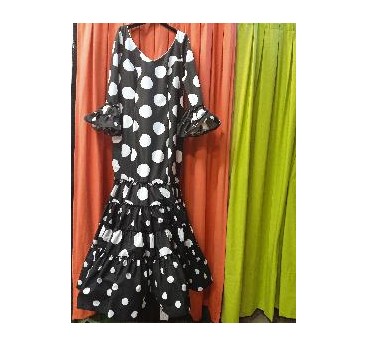 VESTIDO ALMERIA NEGRO LUNAR GALLETA BLANCO T-50