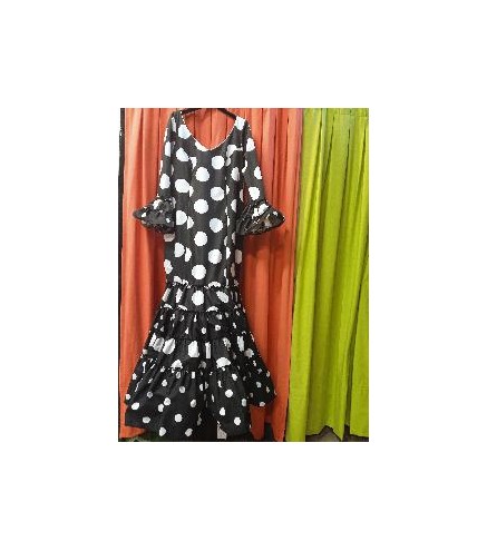 VESTIDO ALMERIA NEGRO LUNAR GALLETA BLANCO T-50