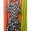 VESTIDO JARDINERA NEGRO LUNAR GALLETA  BLANCO T-50