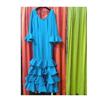 VESTIDO JARDINERA AZUL TURQUESA T-44