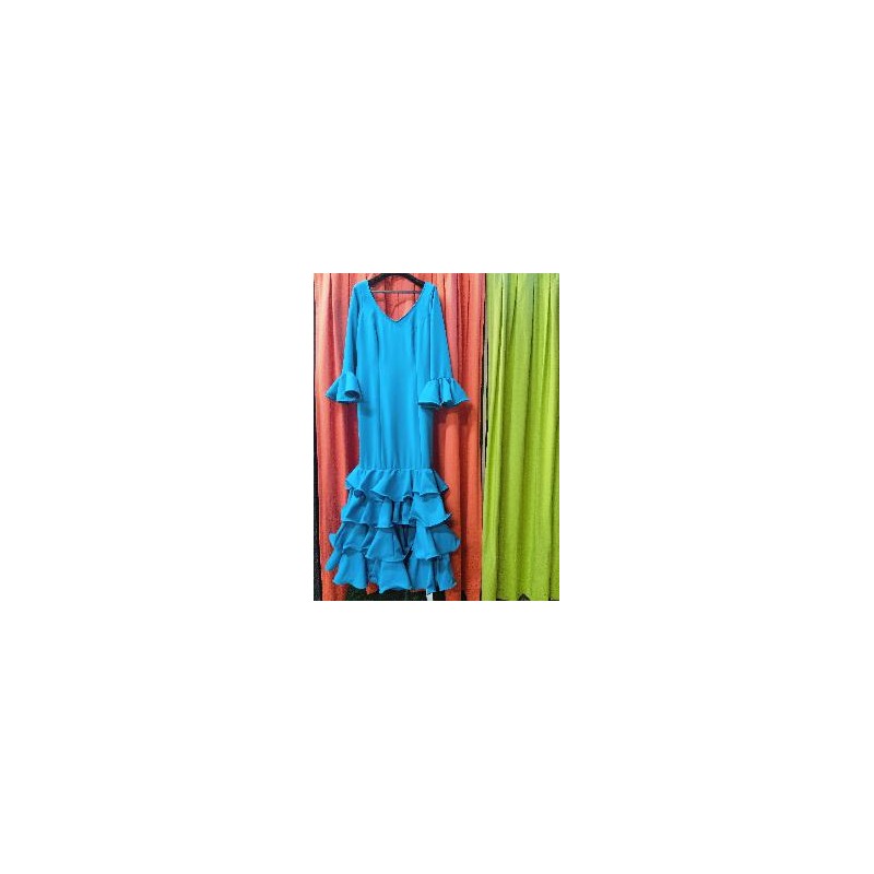 VESTIDO JARDINERA AZUL TURQUESA T-44