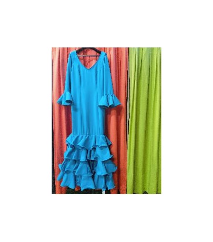 VESTIDO JARDINERA AZUL TURQUESA T-44