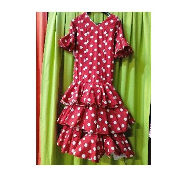 VESTIDO MALAGA ROJO LUNAR BLANCO T-34