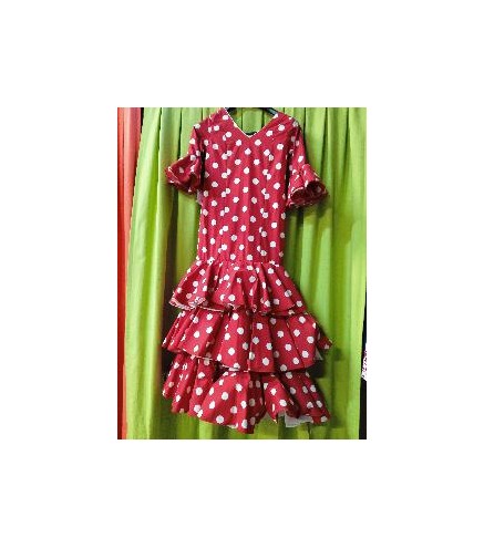 VESTIDO MALAGA ROJO LUNAR BLANCO T-34