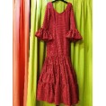 VESTIDO GRANADA ROJO LUNAR LENTEJA NEGRO T-38