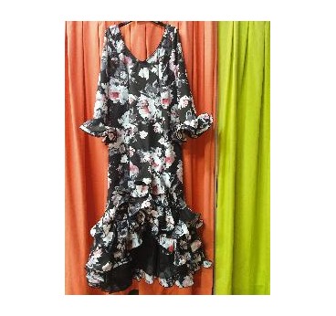 VESTIDO HUELVA NEGRO ESTAMPADO FLORES T-50