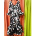 VESTIDO HUELVA NEGRO ESTAMPADO FLORES T-50