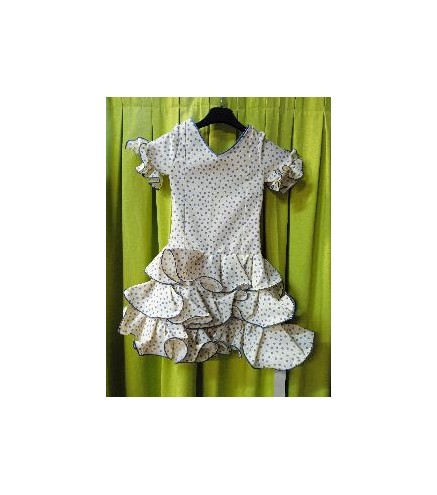 VESTIDO ROCIO BEIG LUNAR GARBANZO AZUL T-22