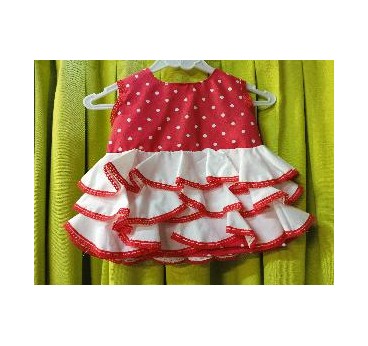 VESTIDO BB FLAMENCO VOLANTES LUNAR 36 MESES