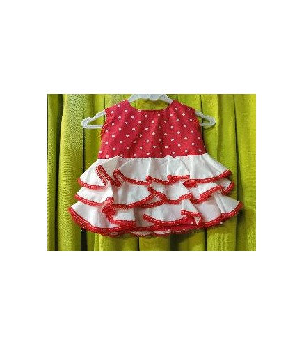 VESTIDO BB FLAMENCO VOLANTES LUNAR 36 MESES