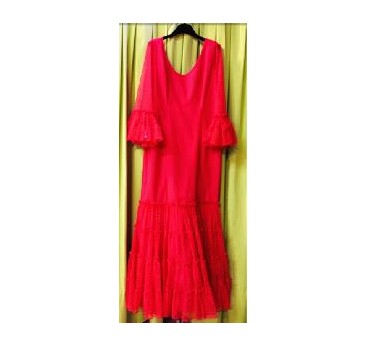 VESTIDO SEVILLA ROJO PLUMETI CANASTERO T-44