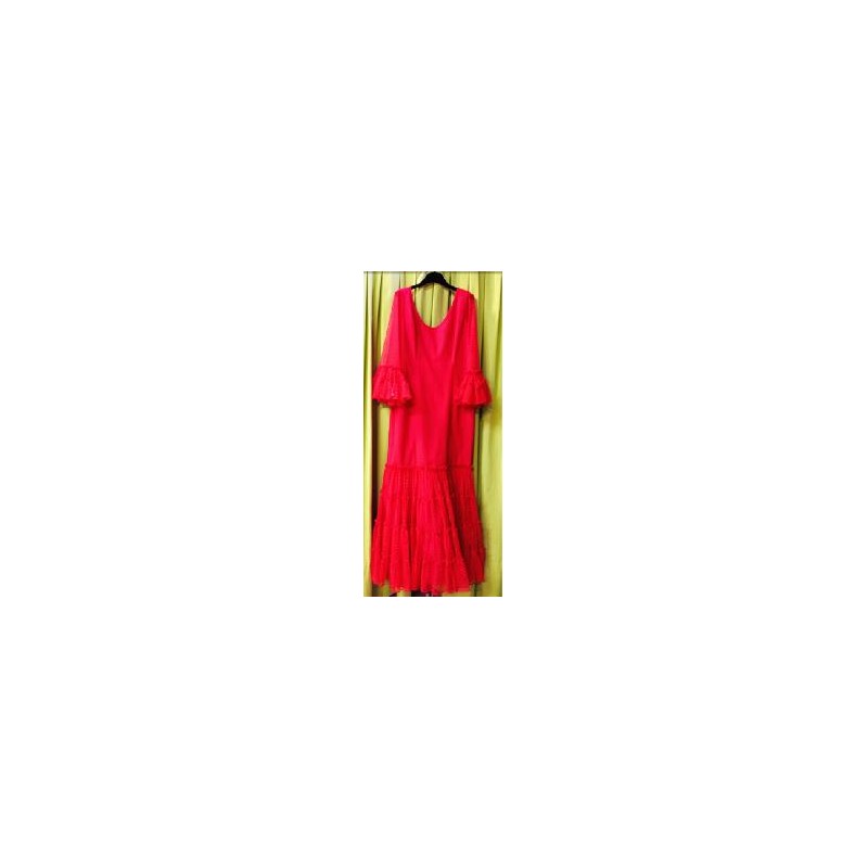 VESTIDO SEVILLA ROJO PLUMETI CANASTERO T-44