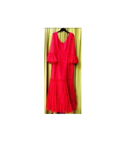 VESTIDO SEVILLA ROJO PLUMETI CANASTERO T-44