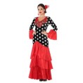 DISFRAZ VESTIDO FLAMENCO ROJO NEGRO T XS