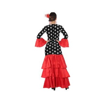 DISFRAZ VESTIDO FLAMENCO ROJO NEGRO T XS