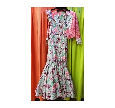 VESTIDO ESPERANZA ESTAMPADO FLORES CON CHAQUETILLA  A JUEGO T-42