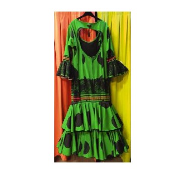 VESTIDO FLAMENCO HUELVA VERDE ANDALUCIA T-44