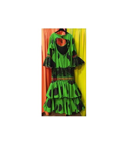 VESTIDO FLAMENCO HUELVA VERDE ANDALUCIA T-44