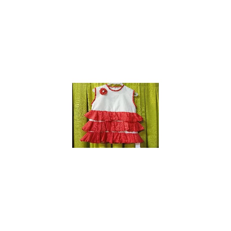 VESTIDO FLAMENCO FLOR VOLANTES 24 MESES