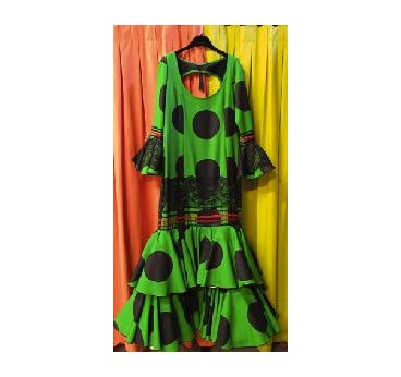 VESTIDO FLAMENCO HUELVA VERDE ANDALUCIA T-44