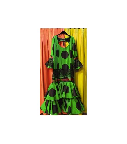 VESTIDO FLAMENCO HUELVA VERDE ANDALUCIA T-44