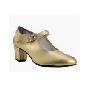 ZAPATO FLAMENCO POLIPIEL HEBILLA ORO T-33