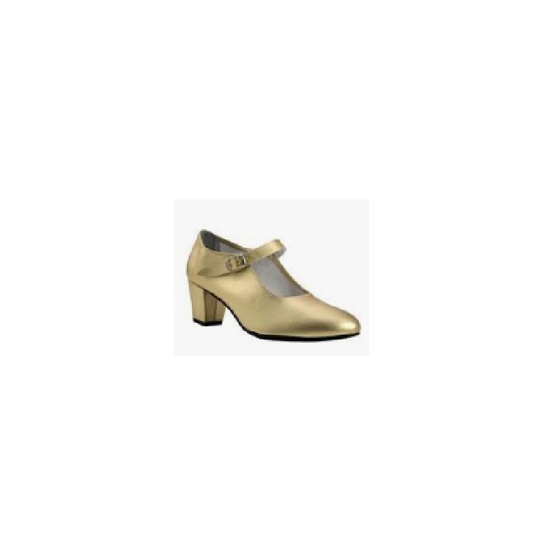 ZAPATO FLAMENCO POLIPIEL HEBILLA ORO T-33