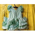 VESTIDO FLAMENCA VERDE AGUA CON LUNAR BLANCO T-20