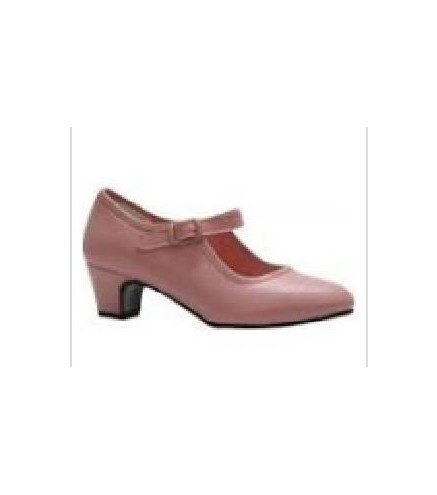 -ZAPATO FLAMENCO POLIPIEL HEBILLA ROSA PALO 33