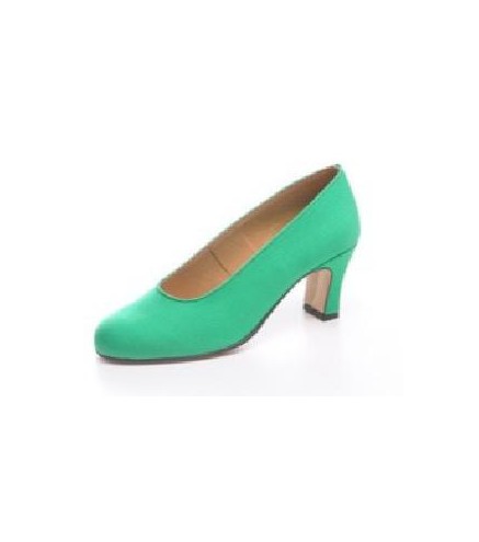 ZAPATO FLAMENCO LONA VERDE ANDALUCIA T-40