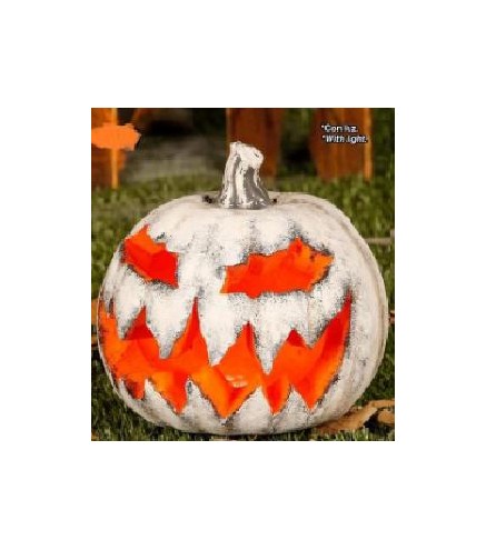 -CALABAZA BLANCA CON LUZ 16CM